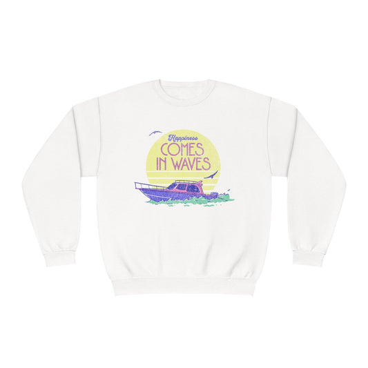 Happiness Comes in Waves Sweatshirt - Big Wake