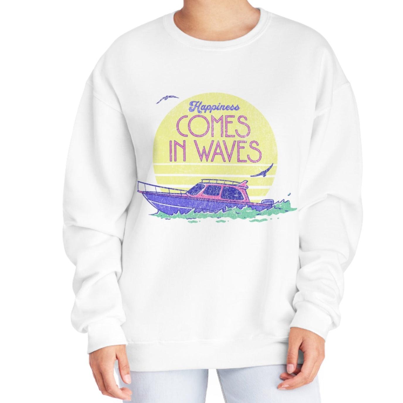 Happiness Comes in Waves Sweatshirt - Big Wake