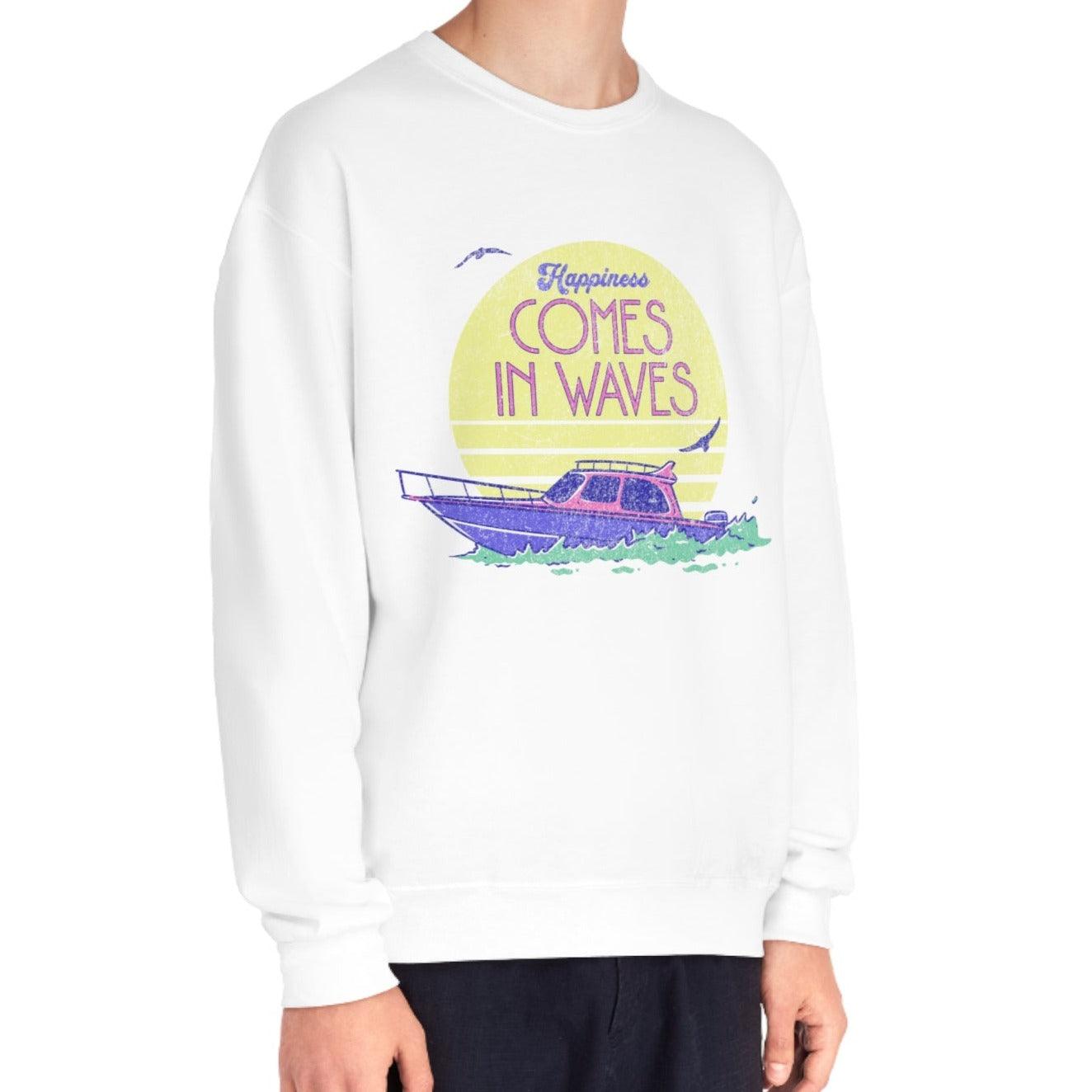 Happiness Comes in Waves Sweatshirt - Big Wake