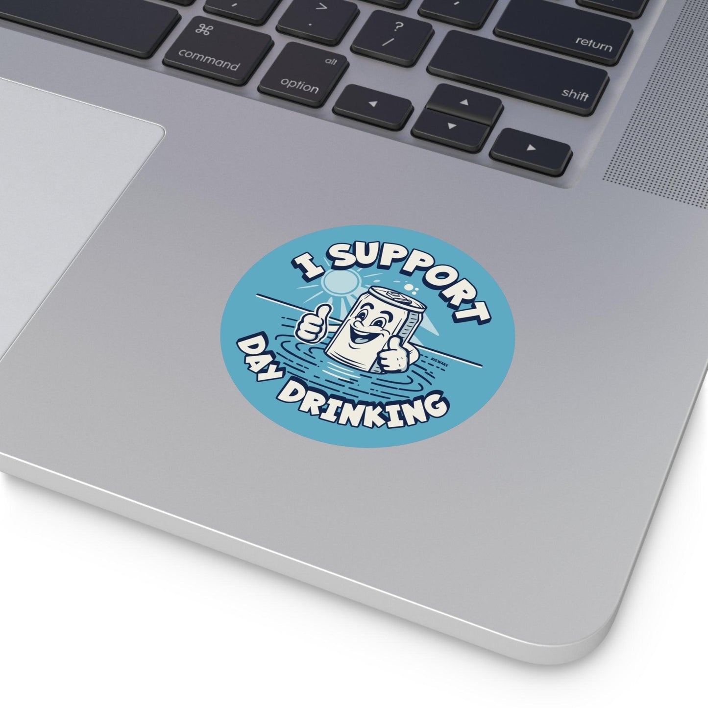 I support Day Drinking Beer Vinyl Sticker - Big Wake