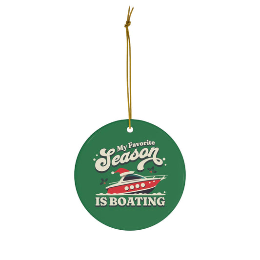 My Favorite Season is Boating Ornament - Big Wake