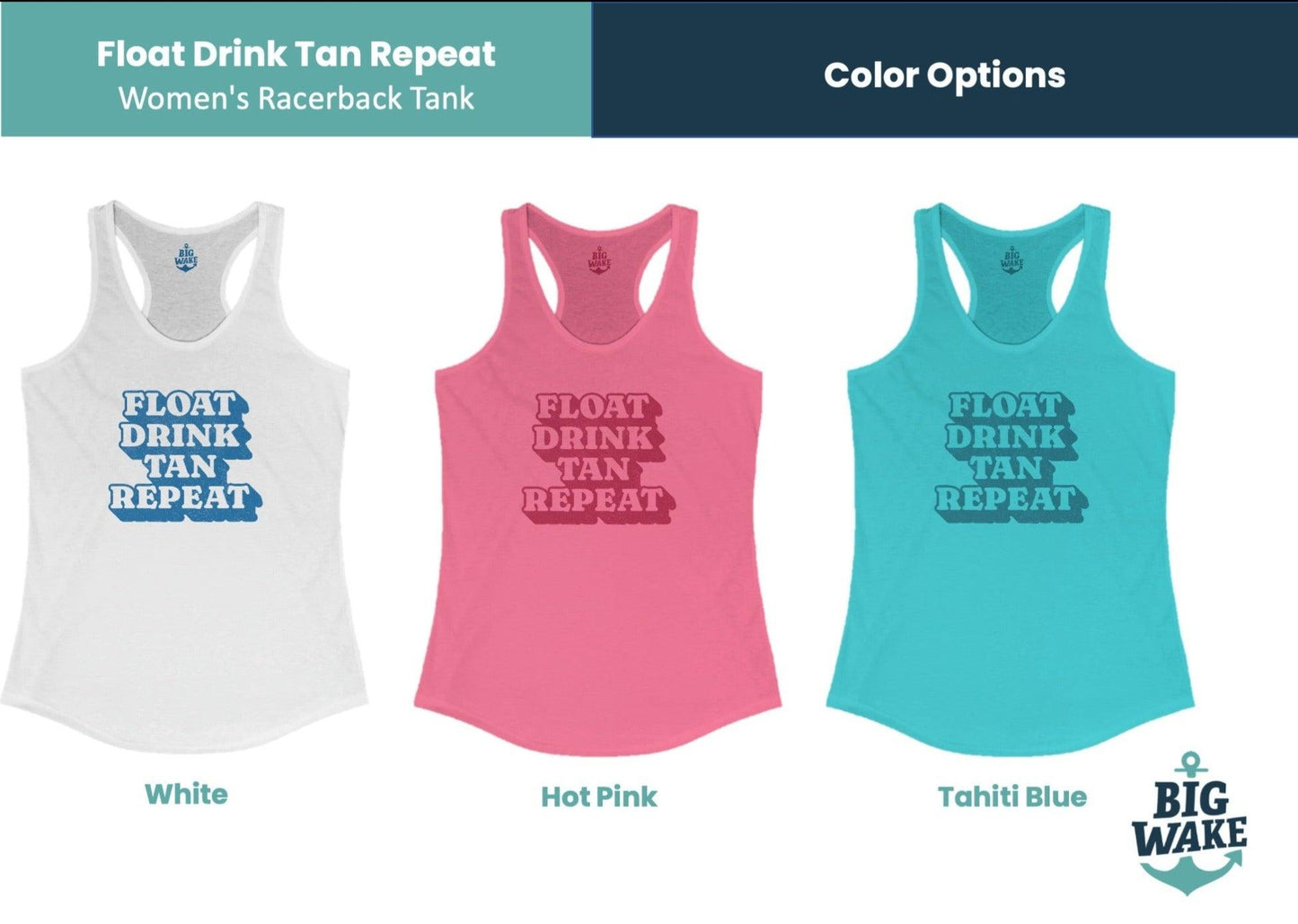 Float Drink Tan Repeat Women's Tank - Big Wake